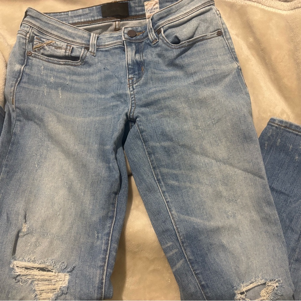 Buckle Light Blue Distressed Skinny Jeans